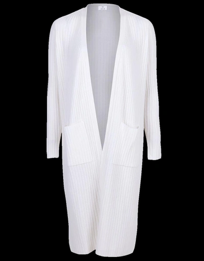 Shop Allude Ribbed Cardigan In White