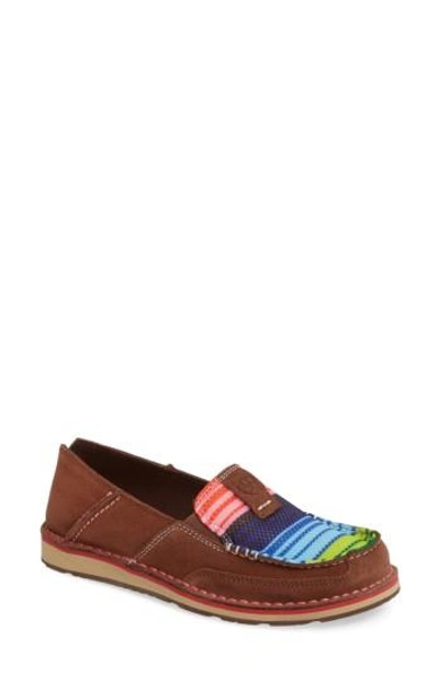 Shop Ariat Cruiser Slip-on Loafer In Palm Brown Serape Suede