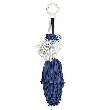Shop Fendi Mini Karlito Nappa Leather Bag Charm In Blue
