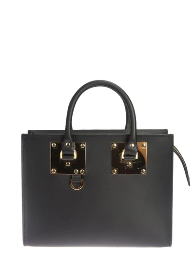 Shop Sophie Hulme Leather Albion Tote Medium Bag In Black