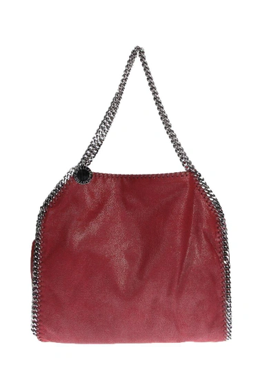 Shop Stella Mccartney Faux Leather Falabella Small Tote In Red