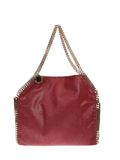 Shop Stella Mccartney Faux Leather Falabella Small Tote In Bordeaux