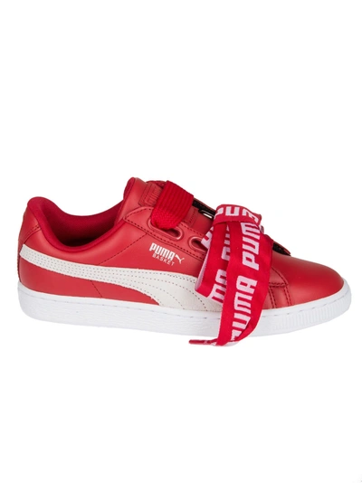 Shop Puma Basket Heart De Red Sneakers In Red White