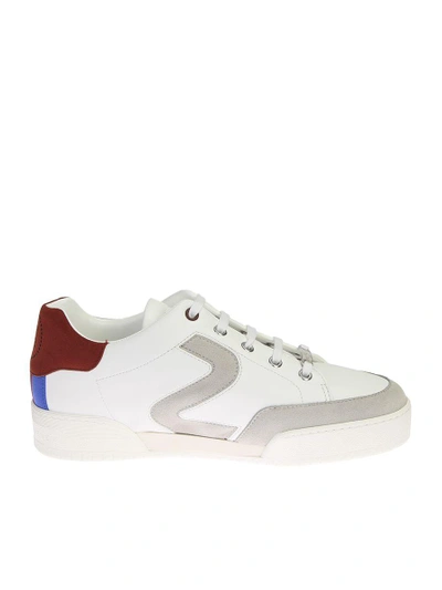 Shop Stella Mccartney Faux Leather Sneakers With Contrasting Details In White