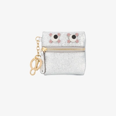 Shop Anya Hindmarch Silver Leather Circulus Eyes Coin Purse In Metallic