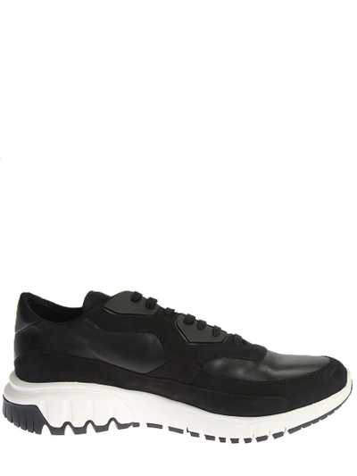 Shop Neil Barrett Leather And Suede Sneakers In Black