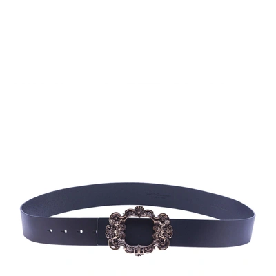 Shop Dolce & Gabbana Ornate Buckle Belt In Black