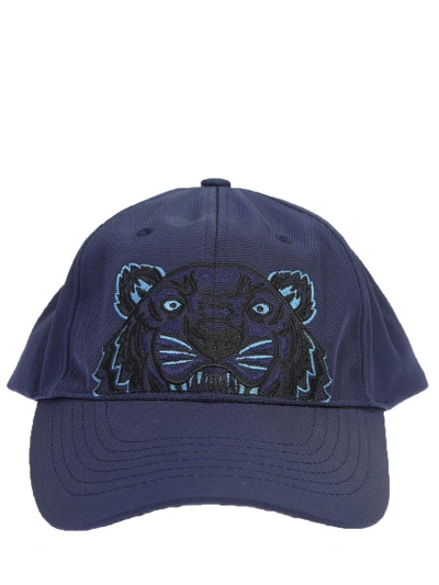 Shop Kenzo Embroidered Cotton Baseball Cap In Blue