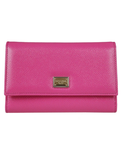 Shop Dolce & Gabbana Dauphine Snap Wallet In Rosa