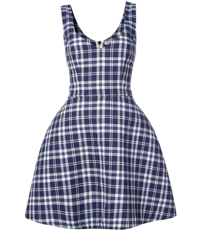 Shop Natasha Zinko Blue/white Plaid Dress
