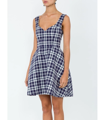 Shop Natasha Zinko Blue/white Plaid Dress