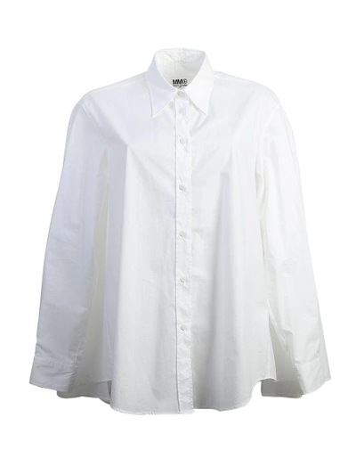Shop Mm6 Maison Margiela Cotton Parachute Shirt In White