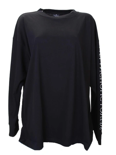 Shop Marcelo Burlon County Of Milan Printed Cotton Jersey Sweater In Black