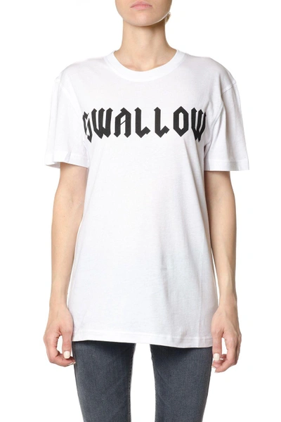 Shop Mcq By Alexander Mcqueen Swallow Printed Classic T-shirt In White