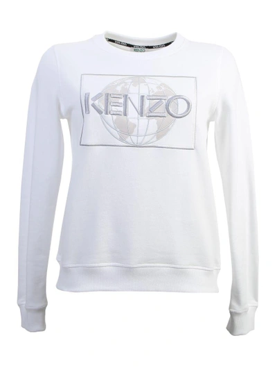 Shop Kenzo Embroidered Cotton Sweatshirt In White