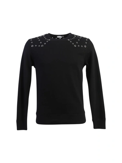 Shop Valentino Studded Cotton T-shirt In Black