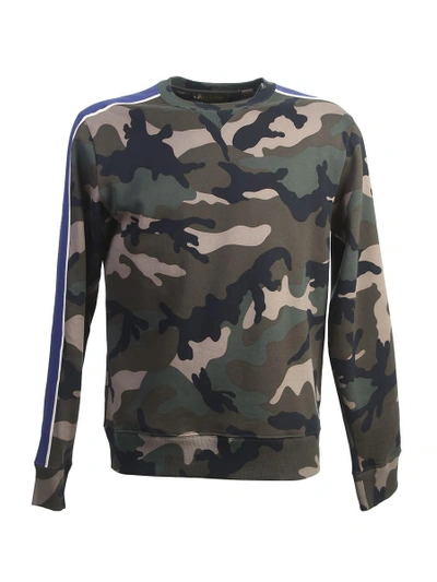 Shop Valentino Camouflage Stretch Cotton Sweatshirt In Green