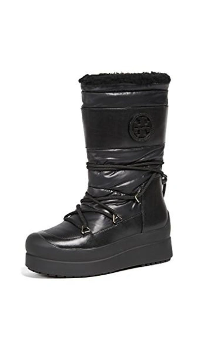 Shop Tory Burch Cliff Snow Boots In Black/black