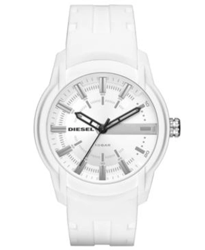 Shop Diesel Men's Armbar White Silicone Strap Watch 45mm