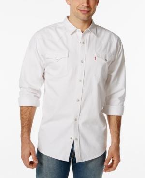 levi's white denim shirt mens