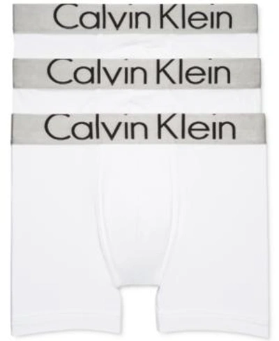 Shop Calvin Klein Steel Men's 3-pk. Micro Boxer Briefs In White