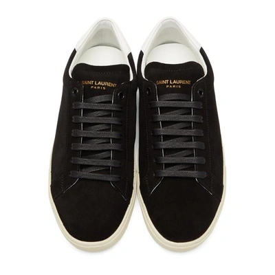 Shop Saint Laurent Black Suede Sl/06 Court Classic Trainers