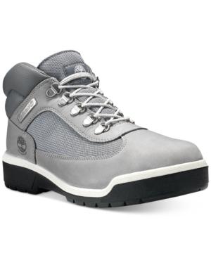 grey timberland field boots