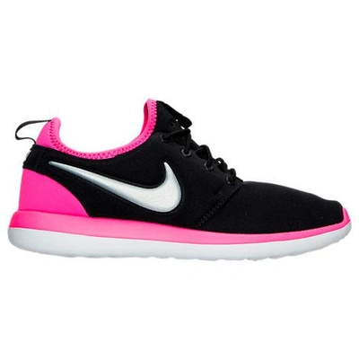 Shop Nike Girls' Grade School Roshe Two Casual Shoes, Black