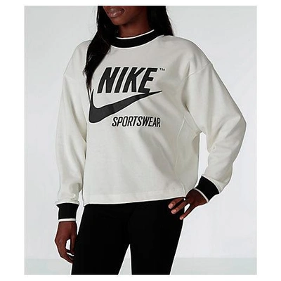 Shop Nike Women's Sportswear Archive Crew Sweatshirt, White