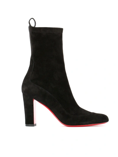 Shop Christian Louboutin Gena Bootie Veau Velours Stretch In Black