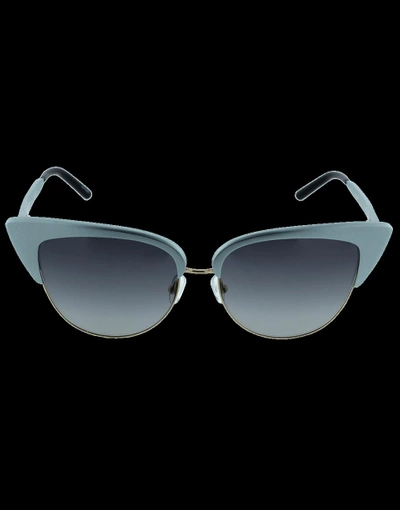 Shop Matthew Williamson Cat Eye Gold Trim Sunglasses In Blue
