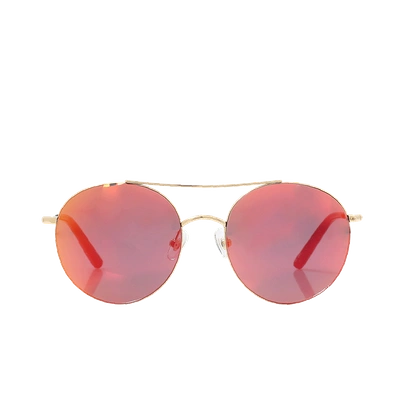 Shop Matthew Williamson Rounded Mirror Sunglasses In Gld-orng