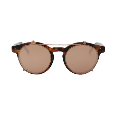 Shop Linda Farrow Brow Bar Rounded Sunglasses In Tshell