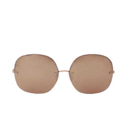 Shop Linda Farrow Oversized Rounded Sunglasses In Rose-gld