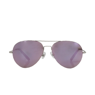 Shop Matthew Williamson Aviator Mirror Sunglasses In Slvr-pnk