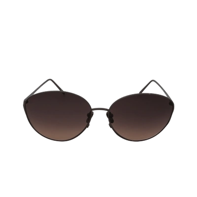 Shop Linda Farrow Metal Cat-eye Sunglasses In Nickel