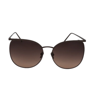 Shop Linda Farrow Aviator Sunglasses In Nickel