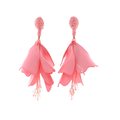 Shop Oscar De La Renta Impatient Flower Earrings In Blossom