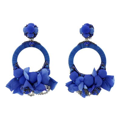 Shop Ranjana Khan Blue Flower Earrings