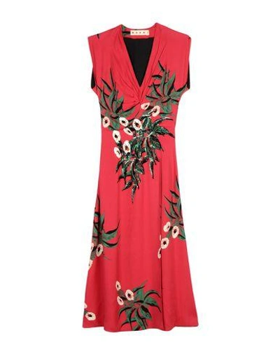 Shop Marni Long Dress In Red