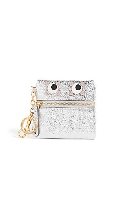 Shop Anya Hindmarch Circulus Eyes Coin Pouch In Silver