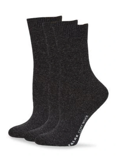 Shop Falke Women's Cosy Wool Socks In Anthracite
