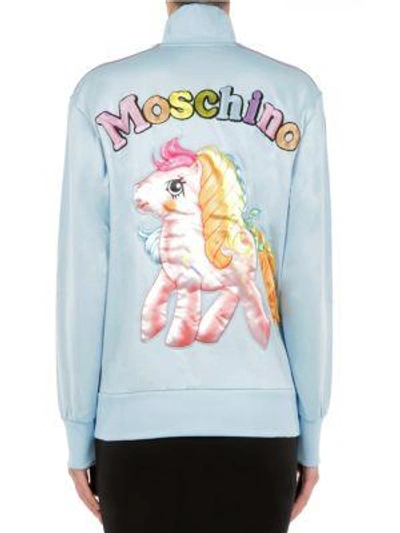 Shop Moschino My Little Pony Capsule Embroidered Jacket In Light Blue