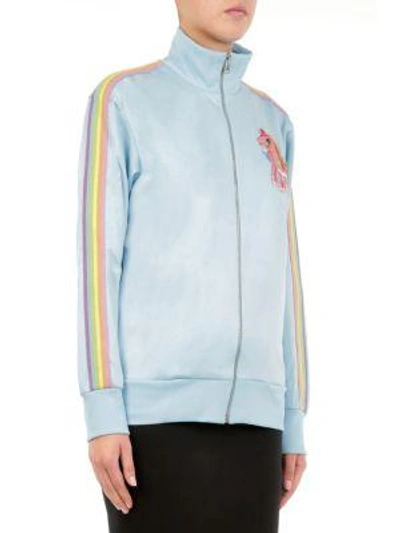 Shop Moschino My Little Pony Capsule Embroidered Jacket In Light Blue
