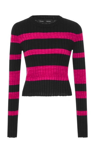 Shop Proenza Schouler Striped Wool-blend Sweater