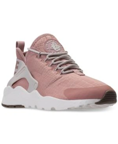 Shop Nike Women's Air Huarache Run Ultra Running Sneakers From Finish Line In Particle Pink/light Bone-