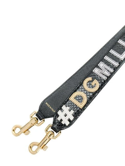 Shop Dolce & Gabbana Millennial Bag Strap In Black