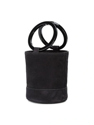 Shop Simon Miller Black Bonsai 20 Suede Bucket Bag