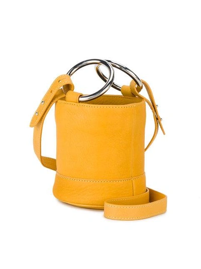 Shop Simon Miller Orange Bonsai 15 Mini Leather Bucket Bag
