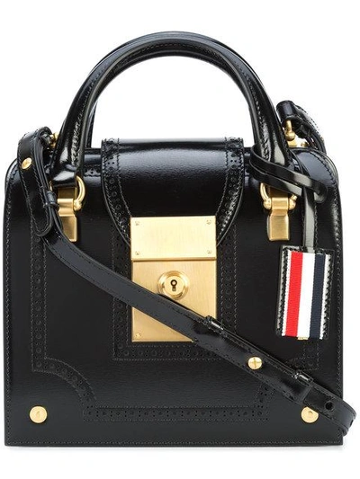 Shop Thom Browne Mrs. Thom Brogued Mini Bag In Black